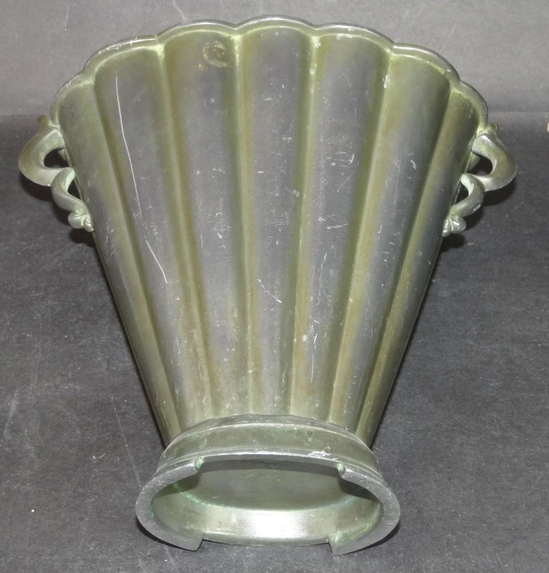 Just Andersen 1894-1943, grosse ovoide Vase, Metall, H-16 cm, B-16 cm - Bild 5 aus 6