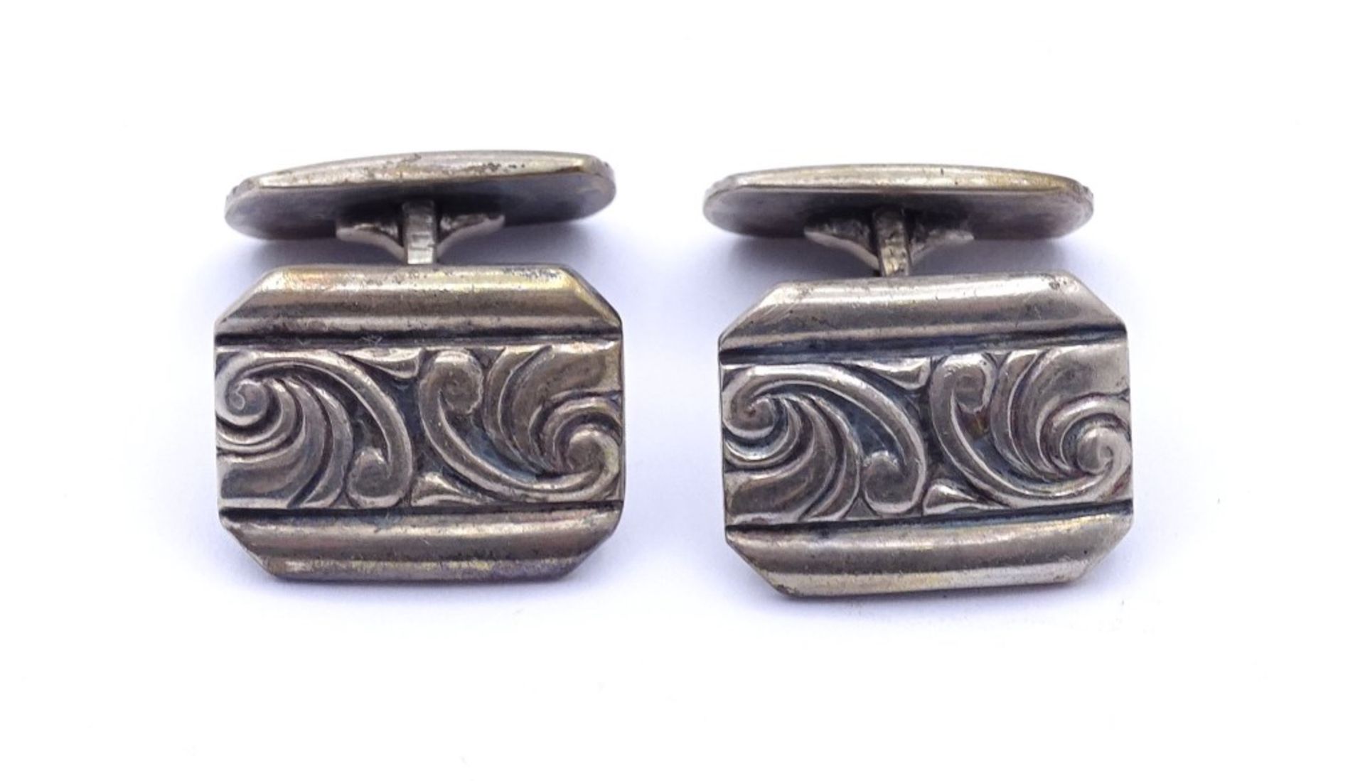 Paar alte Manschettenknöpfe,Silber 0.835 zus.16,1gr - Bild 2 aus 3