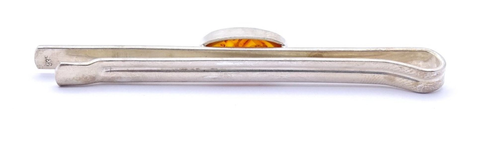 Krawatten Nadel mit Bernstein Cabochon,Silber 935/000,L- 7,1cm, 8,6gr. - Image 3 of 3