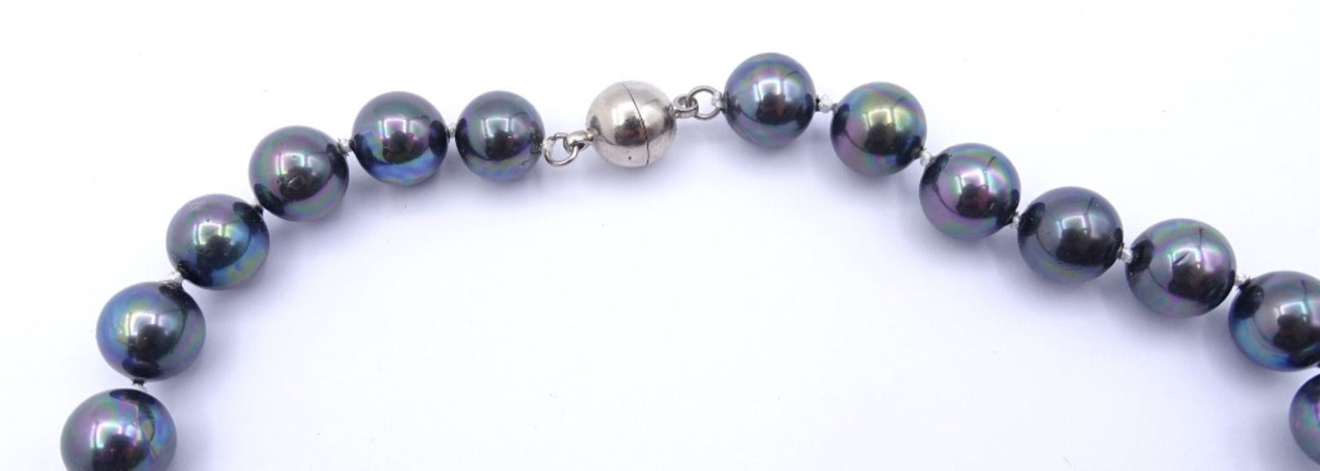 Kugelförmige Halskette mit Strass, silberfarbener Magnetverschluss,ca.L-50c - Image 3 of 3