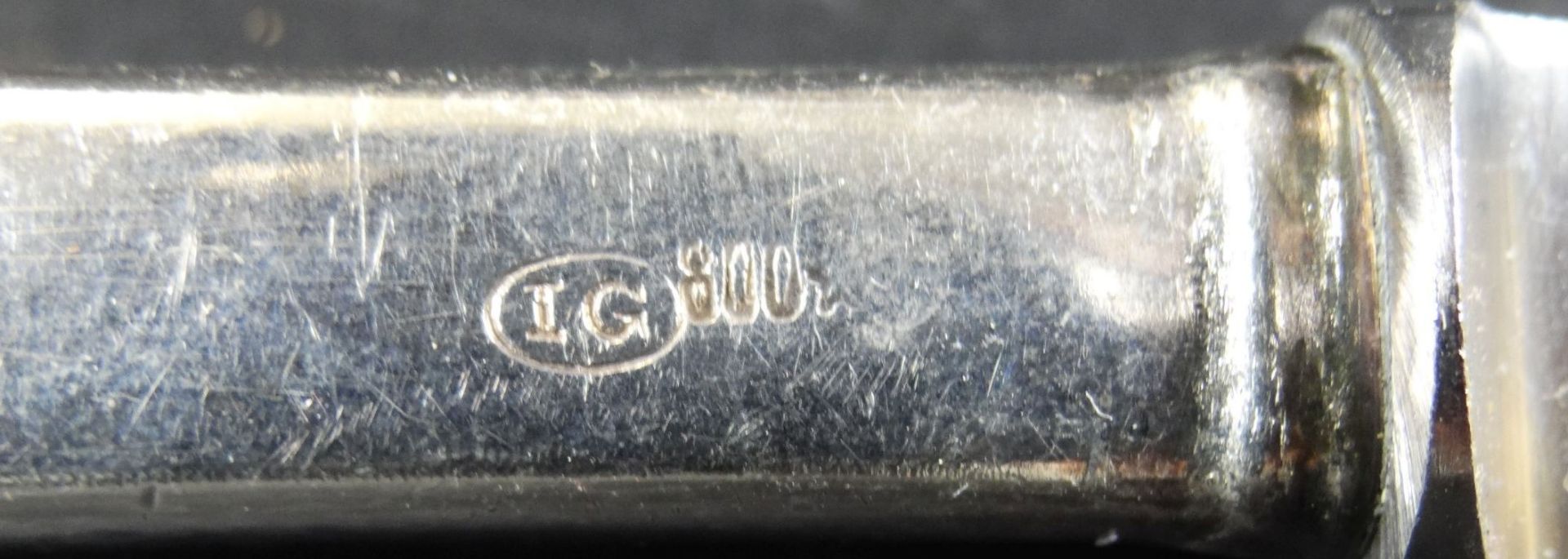 4 grosse, 5 kleine Messer mit Silbergriff-800- und Gravur, L-23.5 und 20 cm, - Image 6 of 6