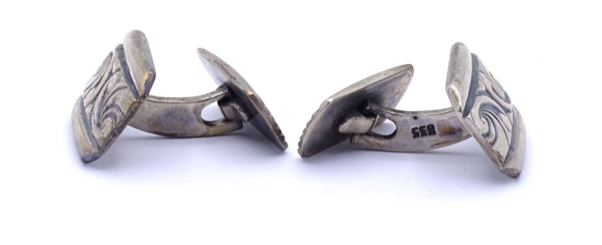 Paar alte Manschettenknöpfe,Silber 0.835 zus.16,1gr - Bild 3 aus 3