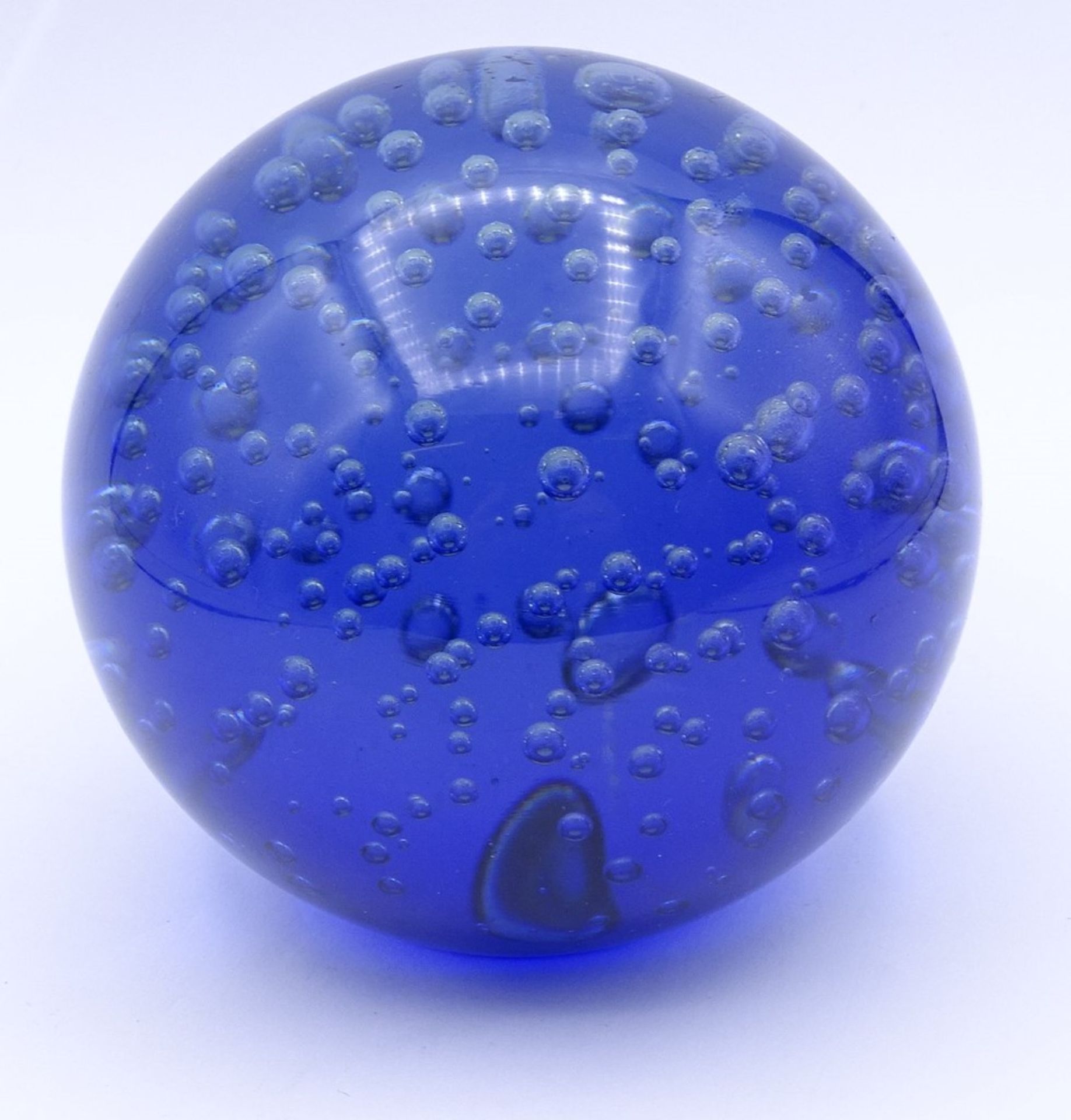 blaues Paperweight mit Luftblasen,H- 8,5cm - Image 2 of 2