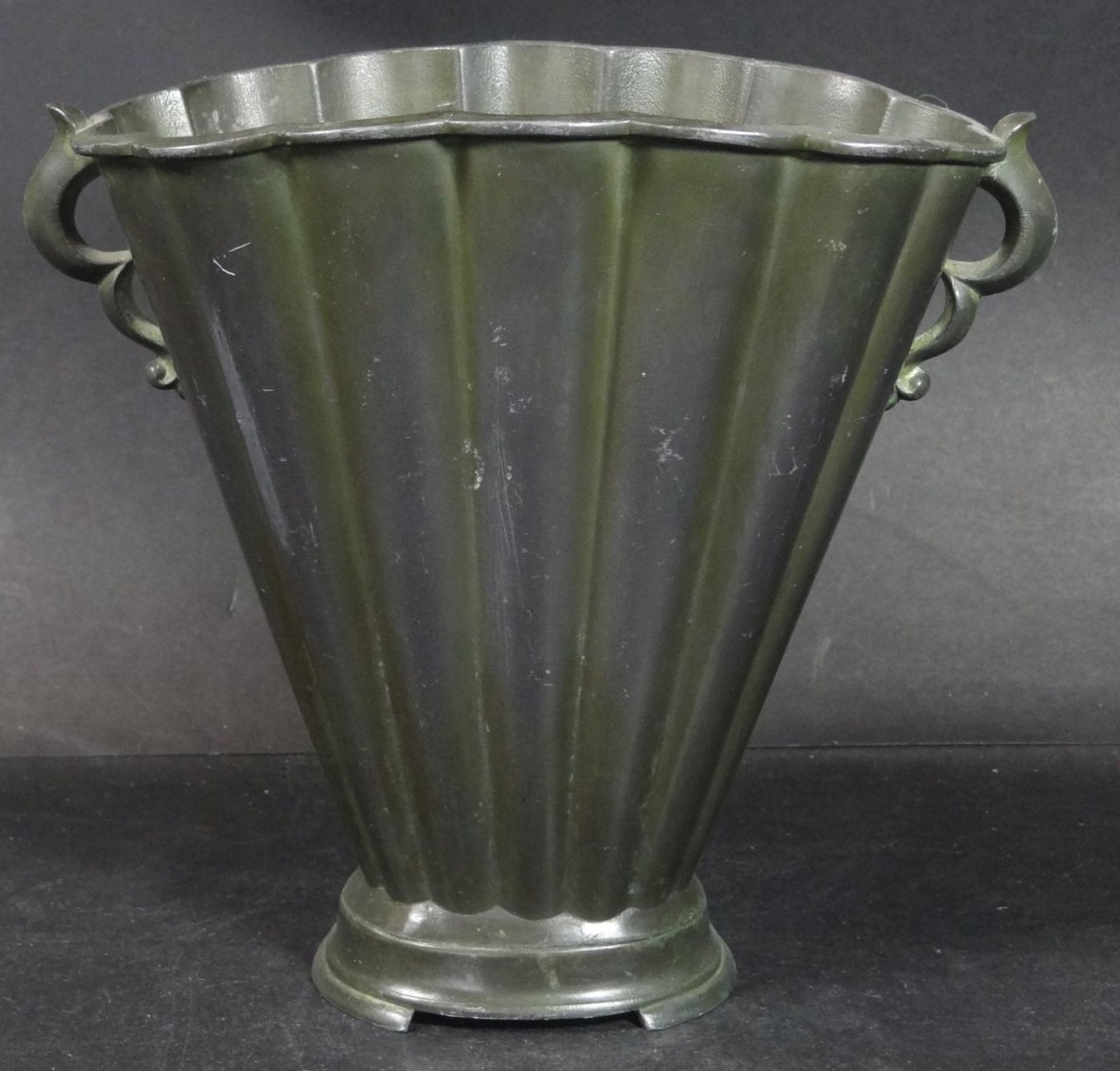 Just Andersen 1894-1943, grosse ovoide Vase, Metall, H-16 cm, B-16 cm - Bild 2 aus 6