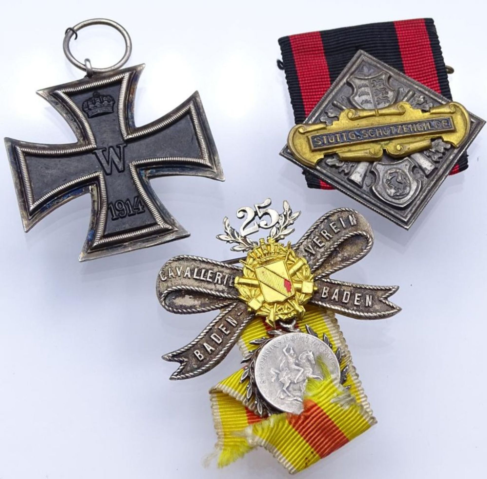 Konvolut, Eisernes Kreuz 1.WK,2.Klasse, Stuttg.Schützengilde,Cavallerie Verein Baden Bade