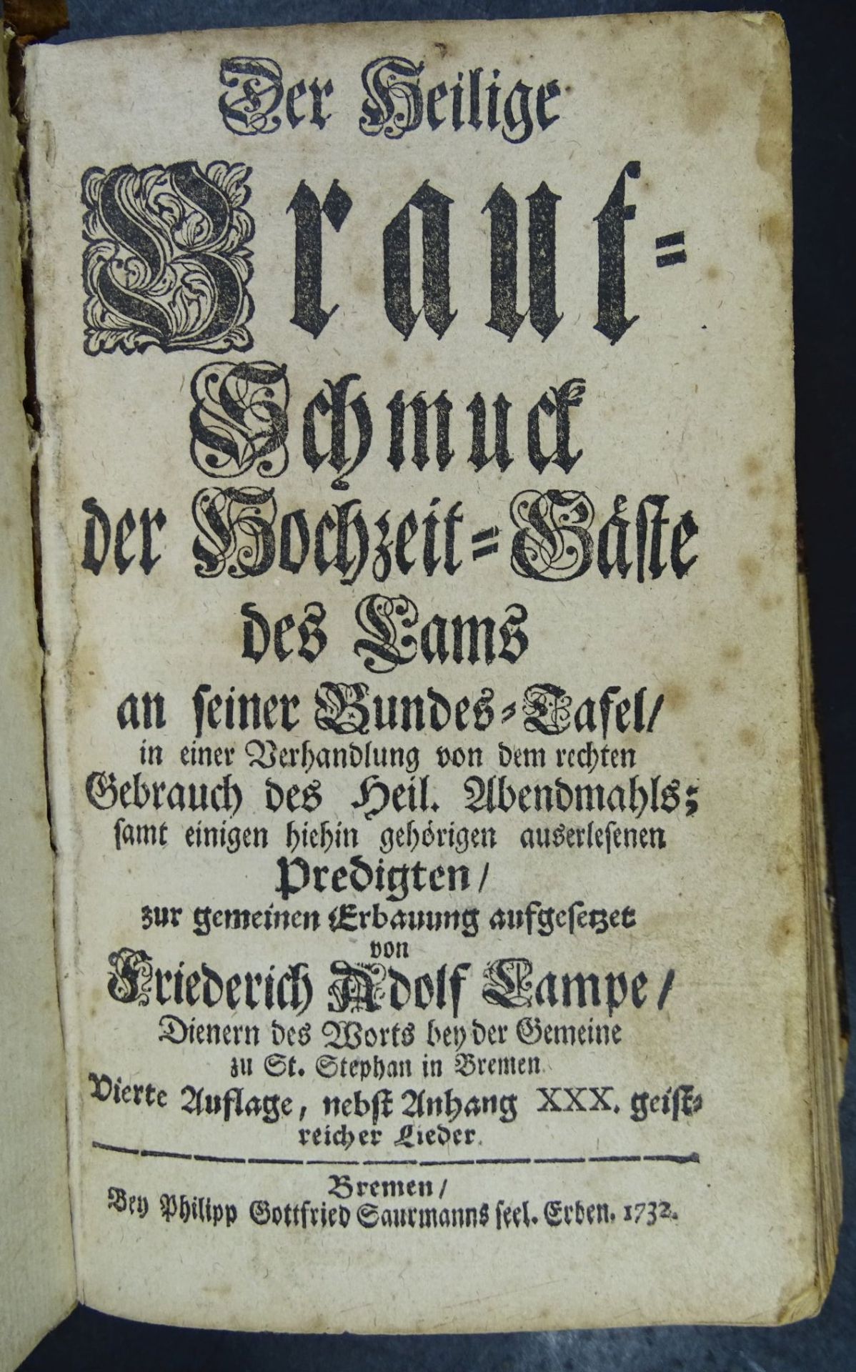 Der Hl. Hochzeitsschmuck der Brautgäste.., 1732, Alters-u. Gebrauchsspure