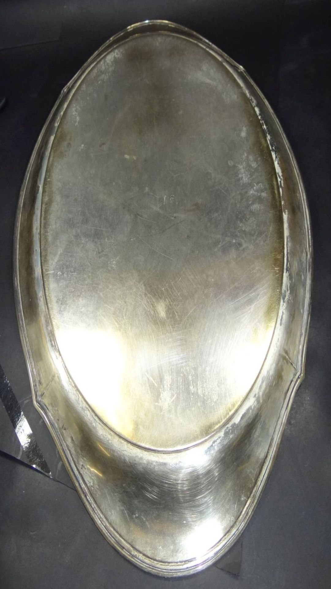 grosses ovales Tablett "Quist", Alpacca, 56x44 cm, Alters-u. Gebrauchsspuren - Bild 5 aus 6