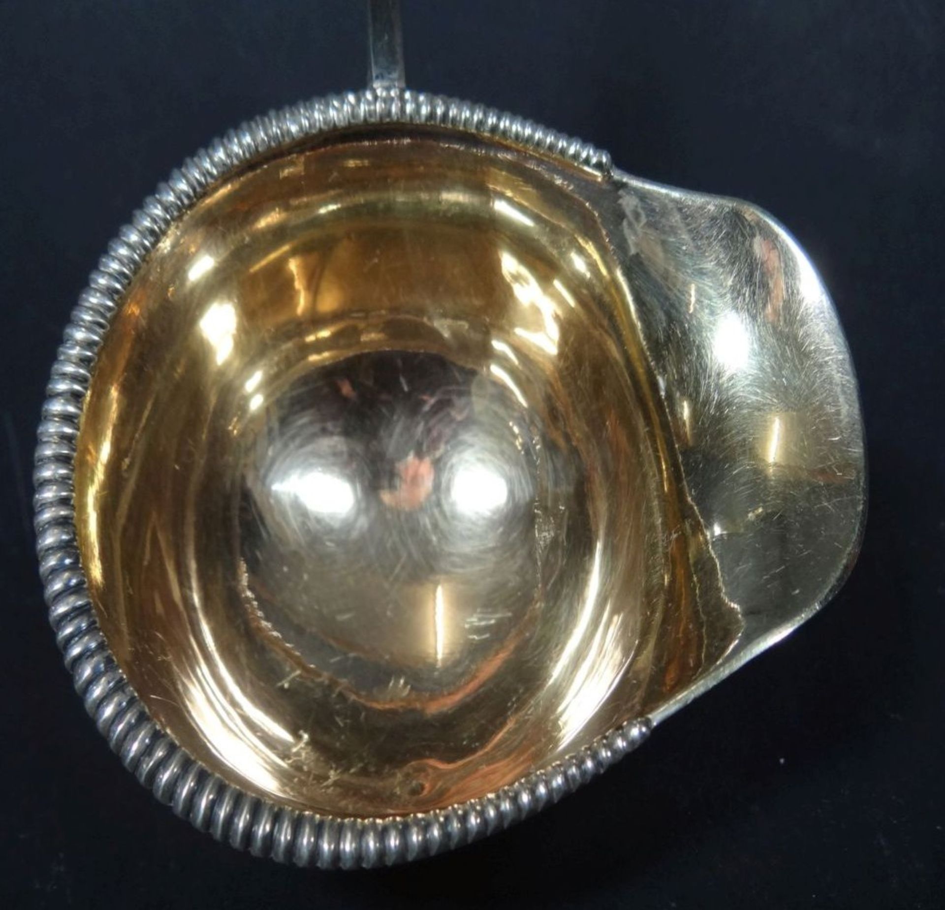 Biedermeier Bowlenkelle, 12 lötiges Silber, tw. vergoldet, Holzgriff, L-35 cm, 93 gr - Image 2 of 7