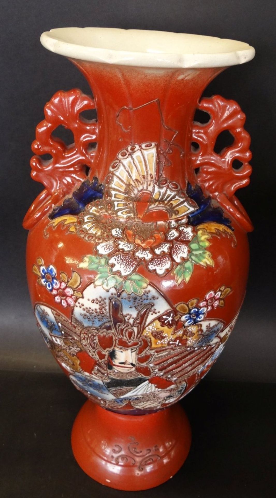 grosse China-Vase, handbemalt, H-45 cm, - Image 2 of 8