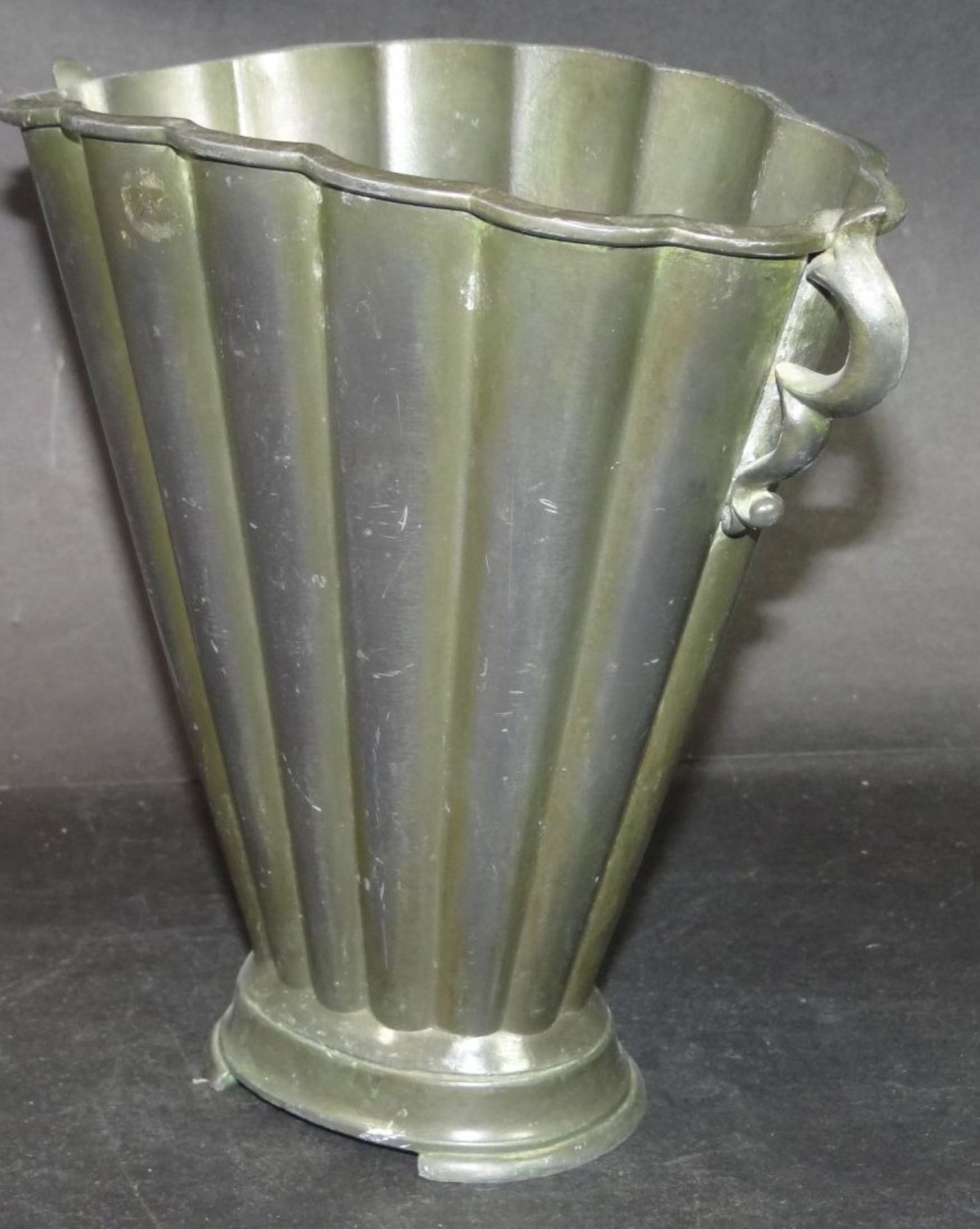 Just Andersen 1894-1943, grosse ovoide Vase, Metall, H-16 cm, B-16 cm - Bild 4 aus 6