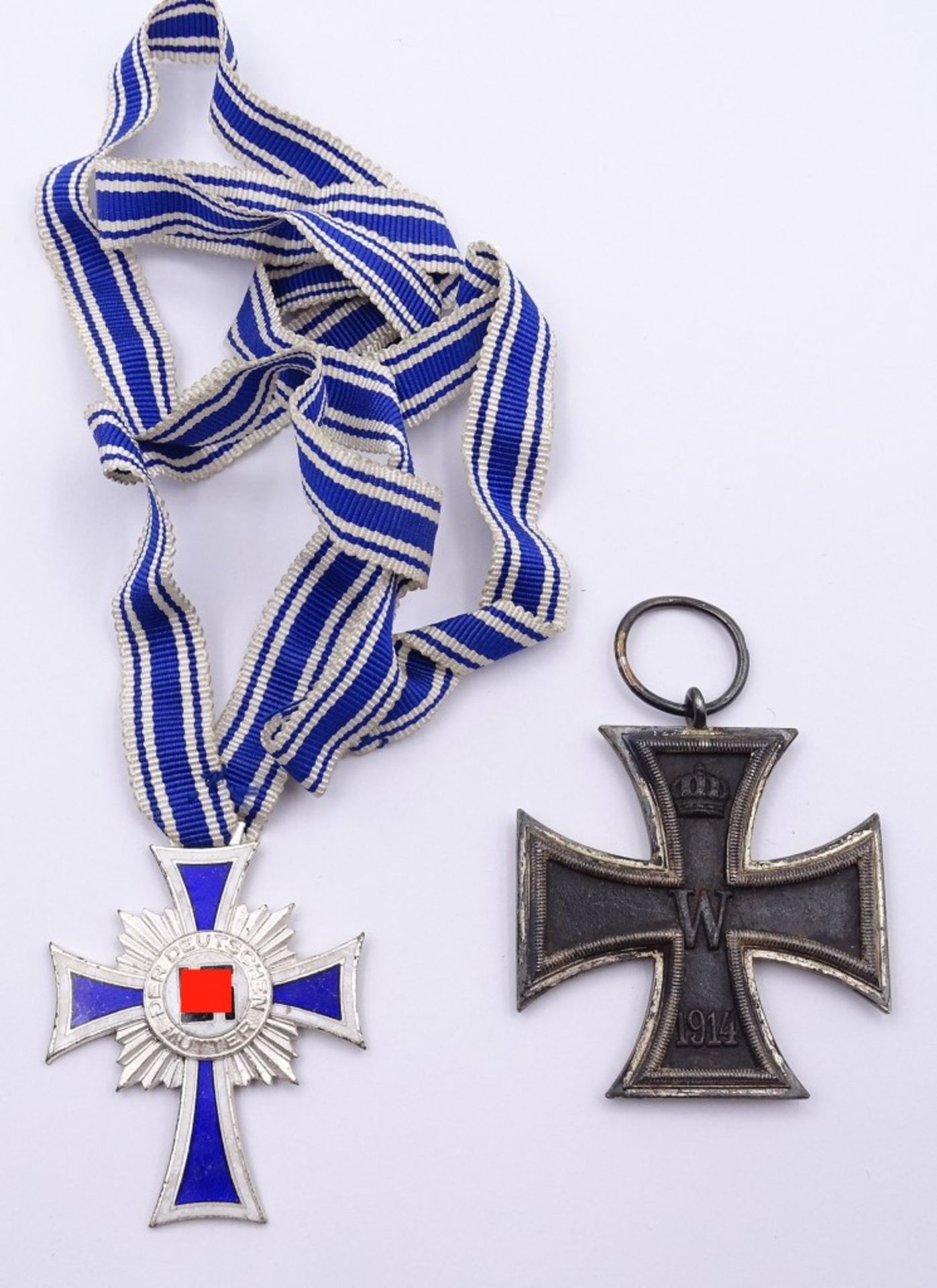 Mutterkreuz in Silber + EK 1WK Hersteller: D