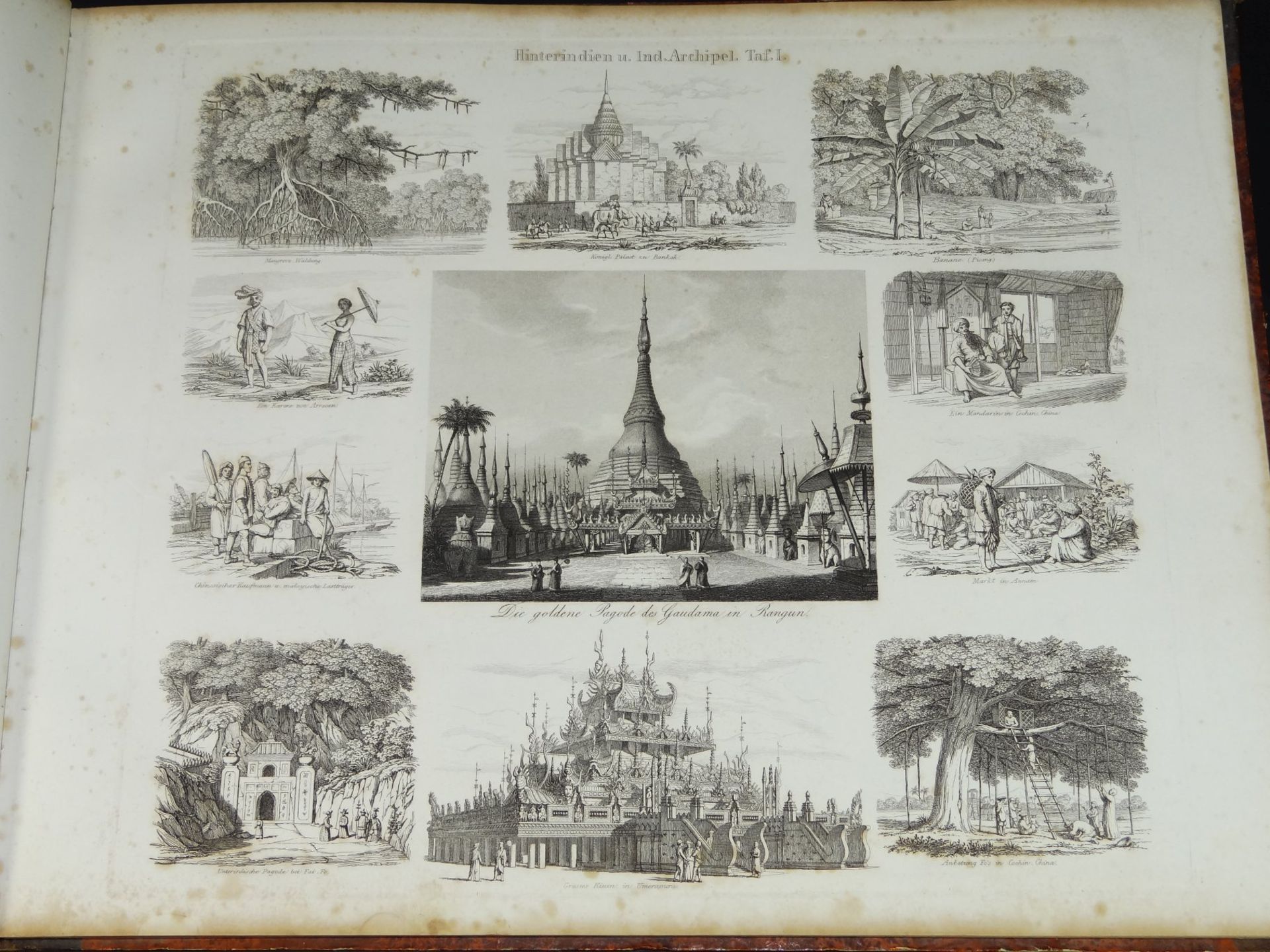 Album für Freunde der Länder-und Völkerkunde wohl um 1850, 30 Stiche,,hpts. Asien, Dörfling&F - Bild 6 aus 10