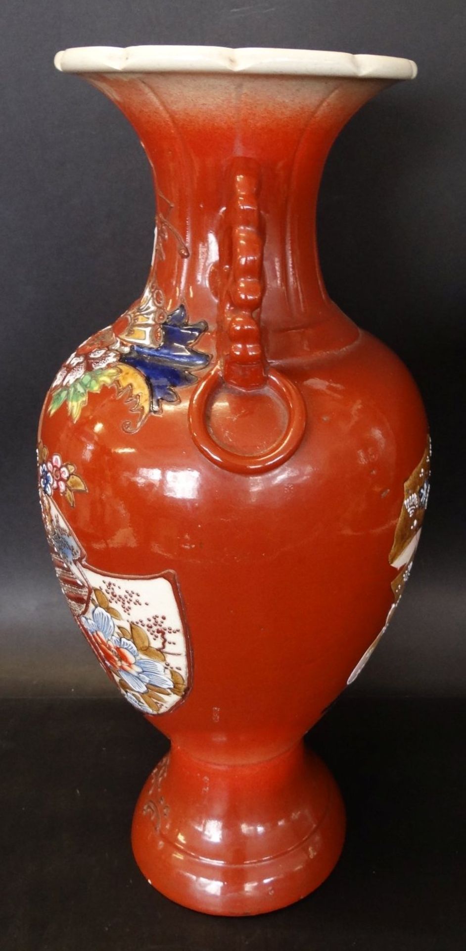 grosse China-Vase, handbemalt, H-45 cm, - Image 4 of 8