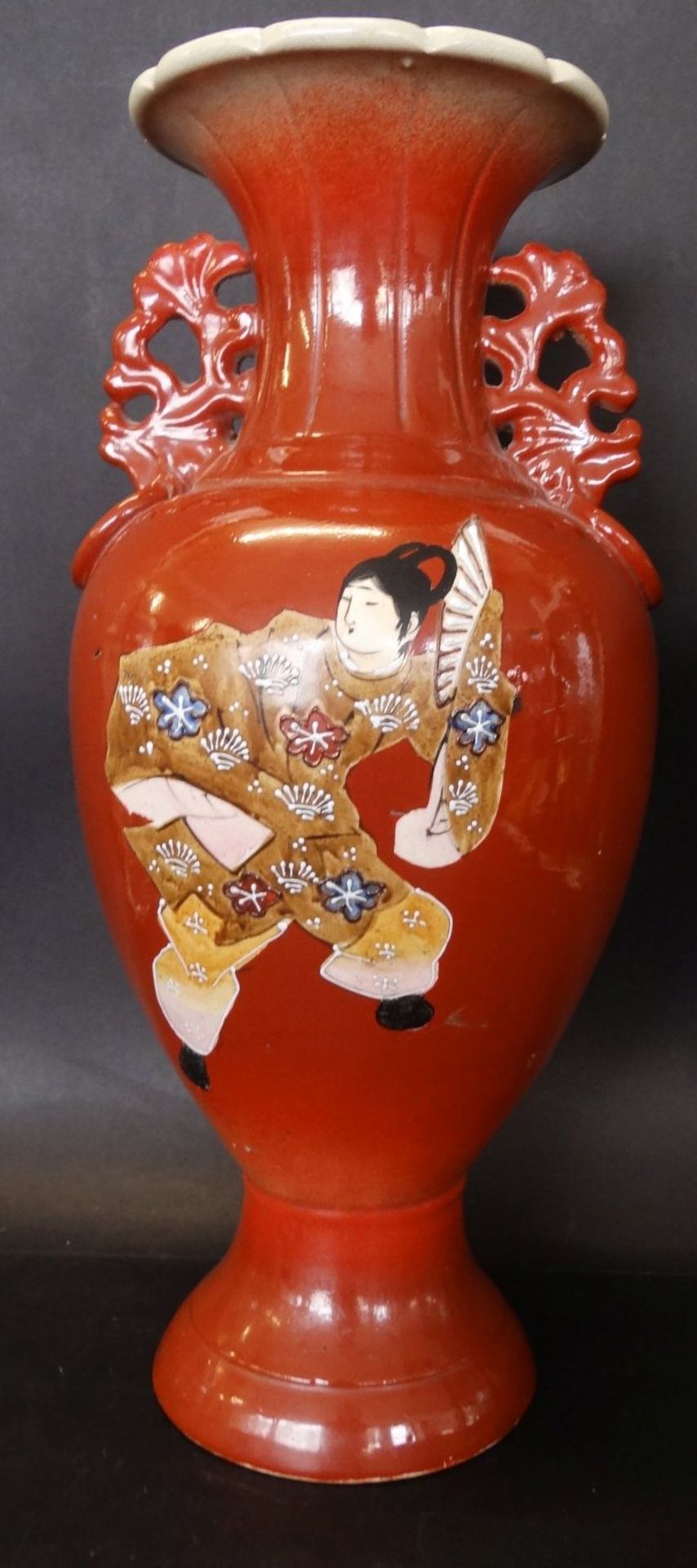 grosse China-Vase, handbemalt, H-45 cm, - Bild 5 aus 8