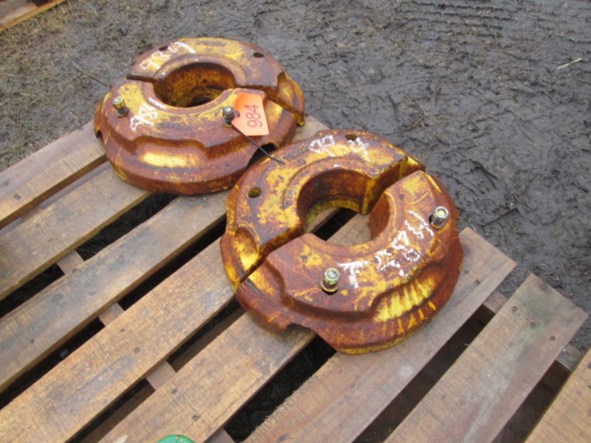 PAIR OF YELLOW REAR WEIGHTS, 1 pair, selling together for 1 price - Image 3 of 3
