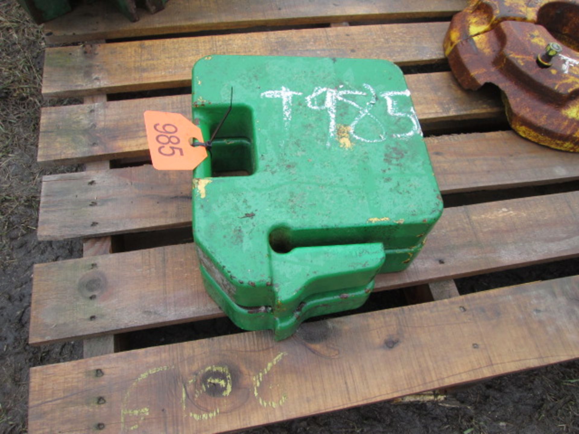 SMALL GREEN FRONT WEIGHTS, 2 total, selling together for 1 price