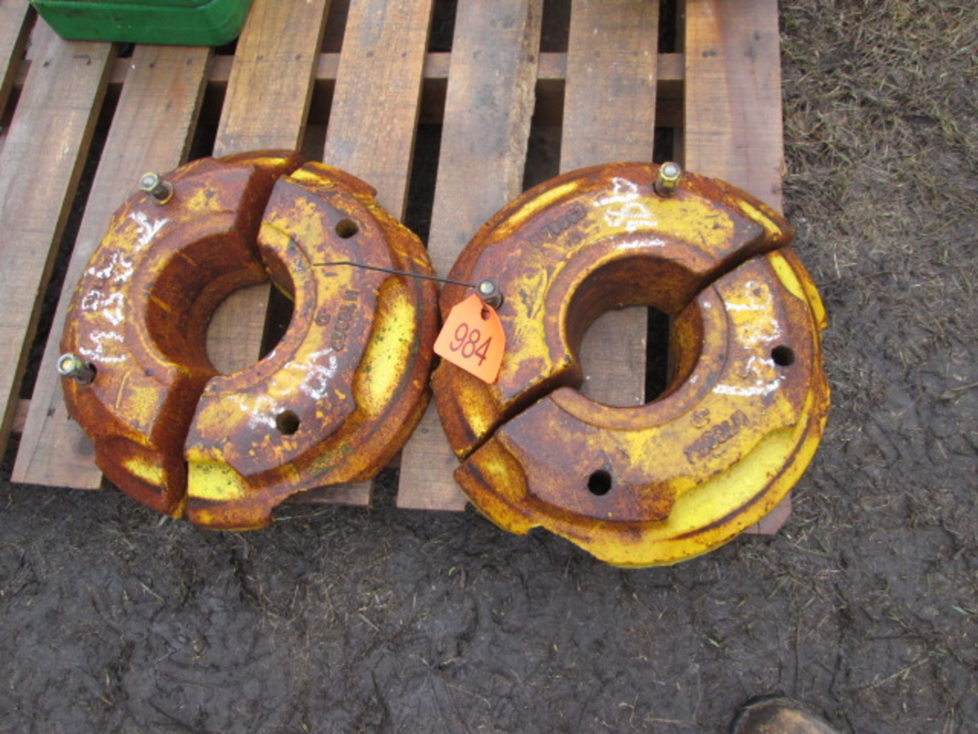 PAIR OF YELLOW REAR WEIGHTS, 1 pair, selling together for 1 price