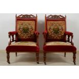 Pair of mahogany armchairs