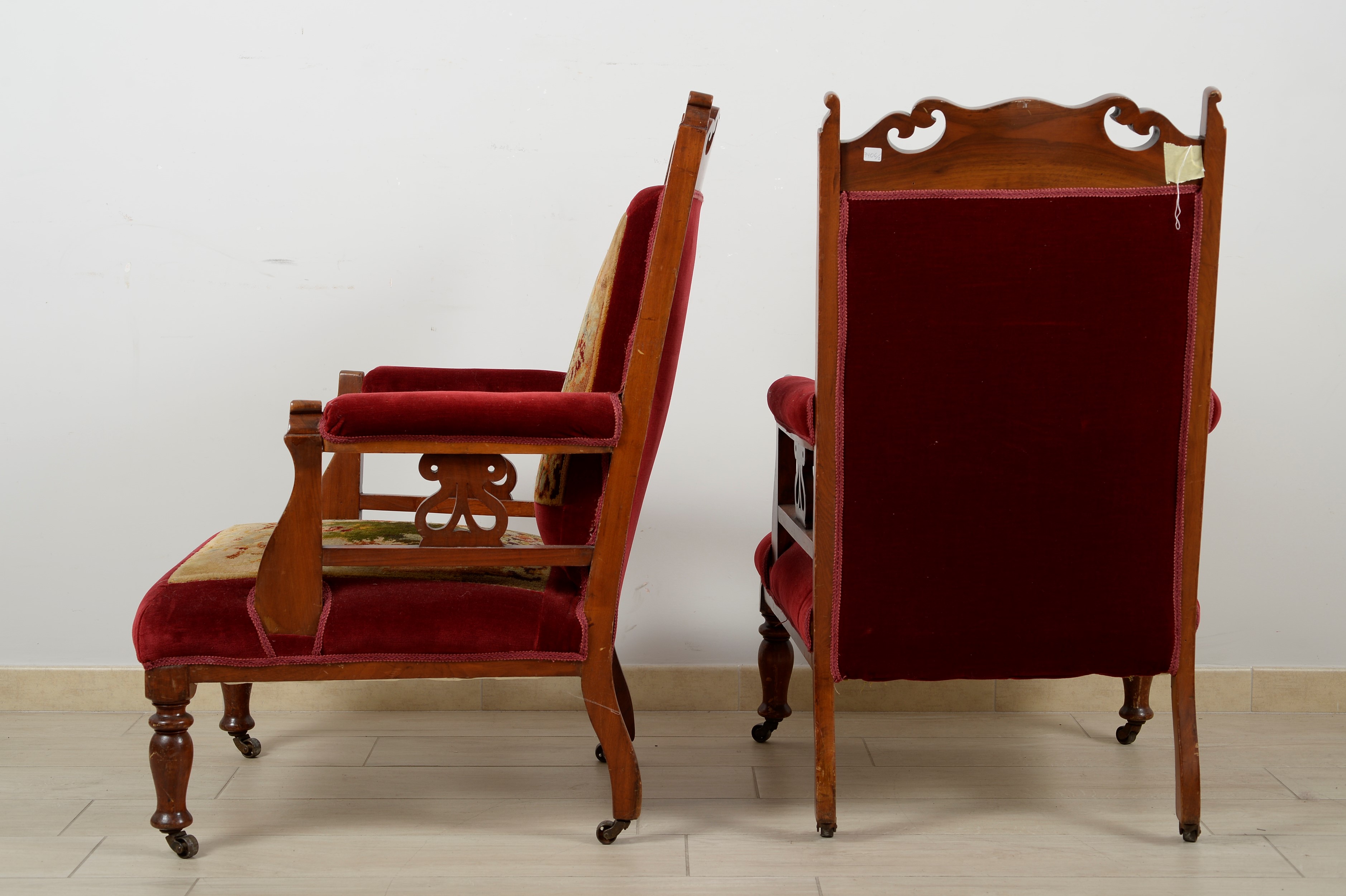 Pair of mahogany armchairs - Image 4 of 4