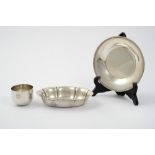 Lot consisting of a saucer, a tray and a small 800 silver ashtray