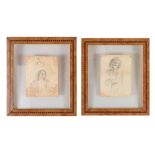 Lot of two drawings depicting "Nudo" and "San Giovanni Battista"