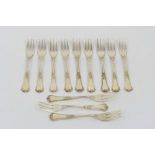 Lot of 12 dessert forks in 800 silver