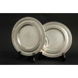 Pair of round 800 silver plates