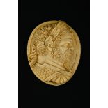 Oval cameo in ivory depicting the Emperor Caracalla