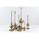 Lot of six Florentine bronze lamps