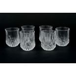 Lot of six shot glasses in counter-cut crystal