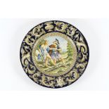 Enamelled and polychrome ceramic plate