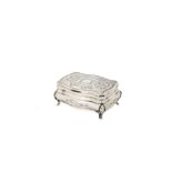 Small 800 silver box manifacture Italy, early 20th century, rectangular shaped, lid engraved with