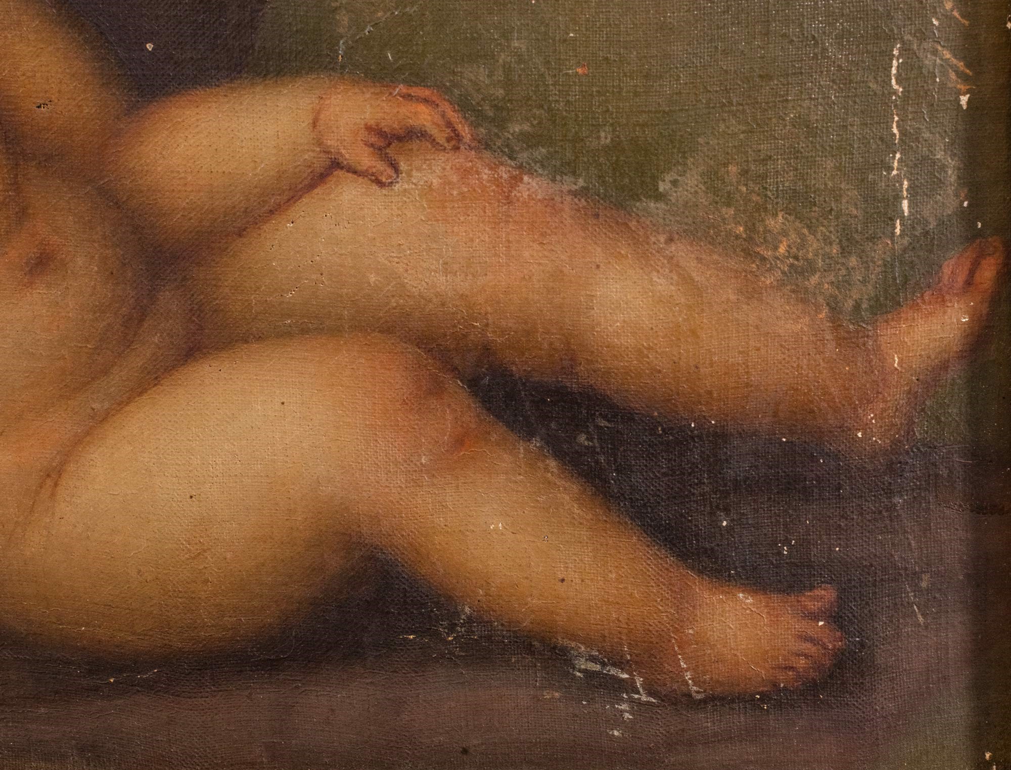 baby Jesus Italy, late 19th- early 20th century, oil painting on canvasin the frame, diffuse drops - Image 5 of 5