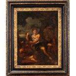 Young Bacchus school romana, 17th century, oil painting on canvasframed, painted, lifts of the