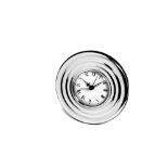 Alarm clock in 925 silver, round silver case, white dial with Roman numeralsdiameter 11.5 cm