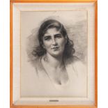 Francesco De Nicola (1883 - 1958) Female portraitfirst half 20th century, charcoal on papersigned,