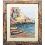 Vincenzo Funiciello (1905 - 1955) Ischia 40s Technique: fabric collage on cardboard Dimensions: 50 x