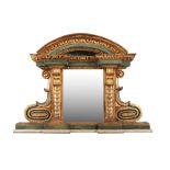 Mirror in gilded and lacquered wood manifacture romana, 18th century, volute and palmette