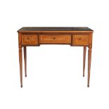 Walnut writing desk in the style of Maggiolini manifacture lombarda, '60-'70, inlaid with various