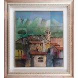 Giovanni Cagili (1938 - 2018) Landscape with housessecond half 20th century, oil painting on