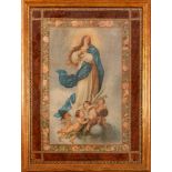 Grass juice late 19th century, depicting the Immaculate Madonna in the iconography proposed by