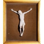 Christ in white glazed porcelain manifacture napoletana, second half 19th century, marked N crowned,