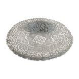 Centerpiece plate in 800 silver Italy, first half 20th century, circular in shape with shaped edge