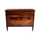 Chest of drawers in the manner of Maggiolini manifacture lombarda, '60, walnut inlaid with