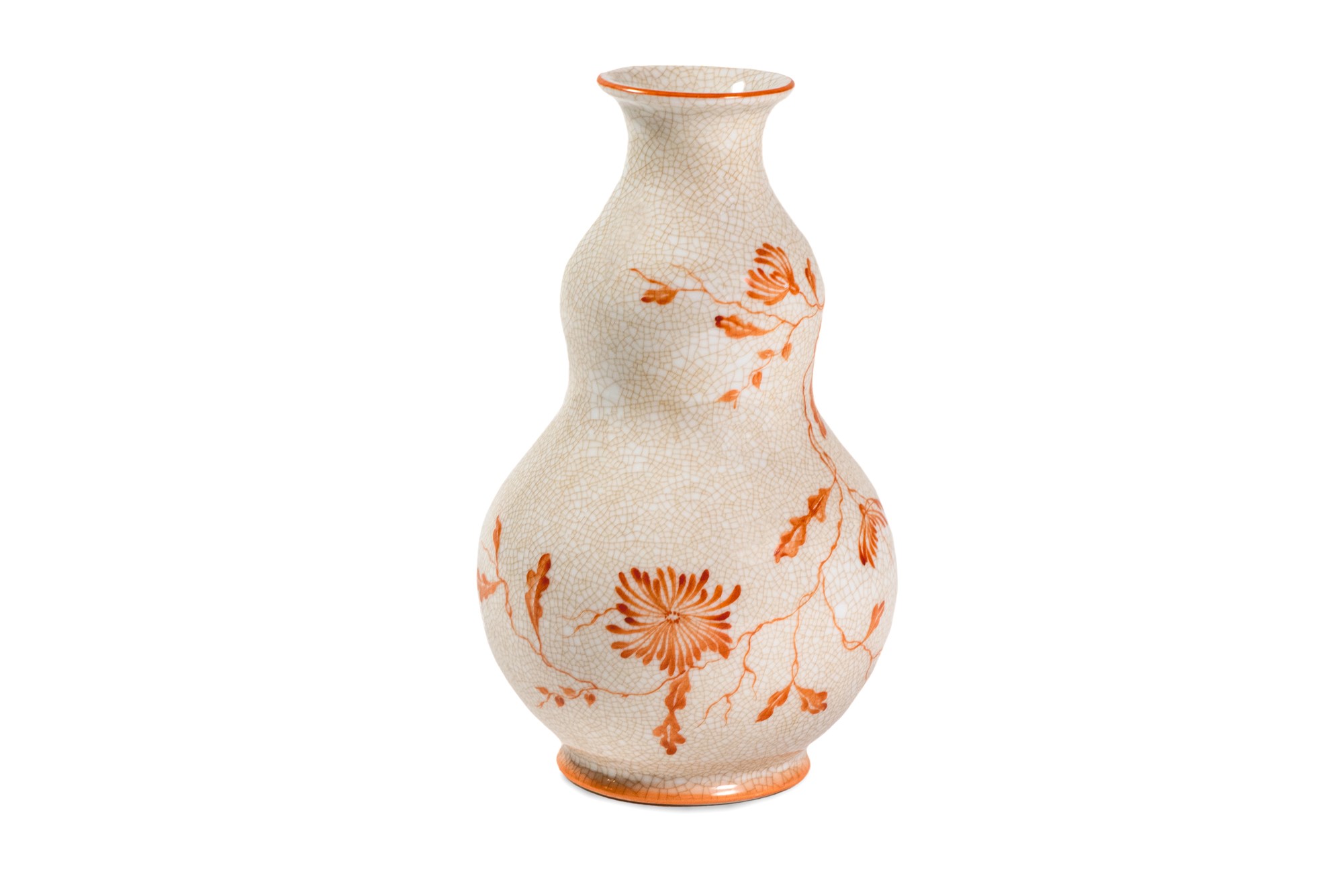 Rosenthal porcelain vase manifacture tedesca, first half 20th century, decorated in orange with