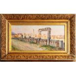 View with Roman ruinsfirst half 20th century, oil painting on canvasin frame, signed29 x 59 cm