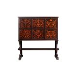 Flap sideboard in walnut manifacture Italy, early 20th century, with floral inlays in cherry wood118