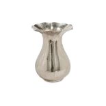 Vase in hammered silver metal Italy, '50, h 27.5 cm