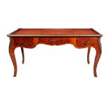 Diplomatic desk in Napoleon III style manifacture lombarda, '60-'70, in rosewood and bois de rose,