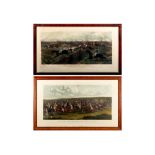 Pair of prints depicting horse racesInghilterra, mid 19th century, hand coloured engravings"The